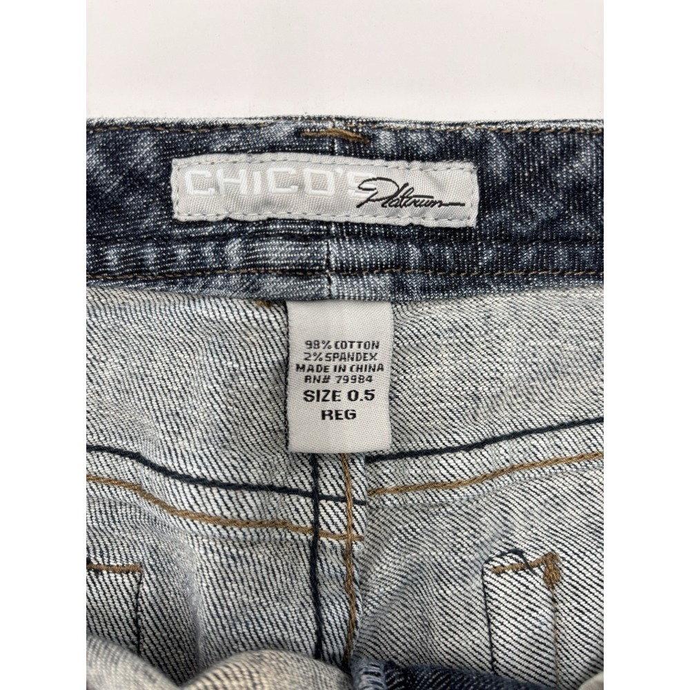 Chico's Platinum Bootcut Jeans Womens 0.5 Reg Medium Wash Stretch Denim 32x28 - Picture 2 of 7